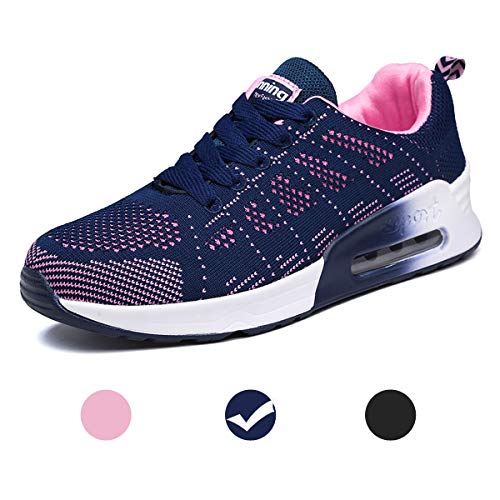 Youecci Zapatillas de Deportivos de Running para Mujer Deportivo de Exterior Interior Gimnasia Ligero Sneakers Fitness Atlético Caminar Zapatos Transpirable Azul 40 EU