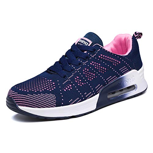 Youecci Zapatillas de Deportivos de Running para Mujer Deportivo de Exterior Interior Gimnasia Ligero Sneakers Fitness Atlético Caminar Zapatos Transpirable Azul 40 EU