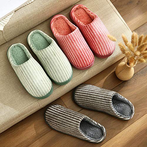 ypyrhh Invierno Cálido Forro de Felpa Pantuflas,Pantuflas de algodón Antideslizantes de Fondo Grueso,Pantuflas cálidas de Felpa-Rose Red_36 / 37,Espuma de Memoria Invierno Interior Pantuflas