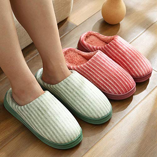 ypyrhh Invierno Cálido Forro de Felpa Pantuflas,Pantuflas de algodón Antideslizantes de Fondo Grueso,Pantuflas cálidas de Felpa-Rose Red_36 / 37,Espuma de Memoria Invierno Interior Pantuflas