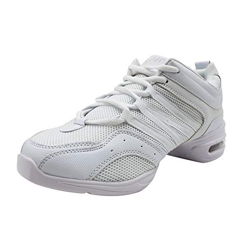 Yudesun Zapatos Aire Libre Deportes Danza Mujer - Mujeres Lona Cordones Suela de Goma Zapatillas Moda Practicidad Running Sneaker Jazz Contemporáneo Baile Informal Blanco 34 EU