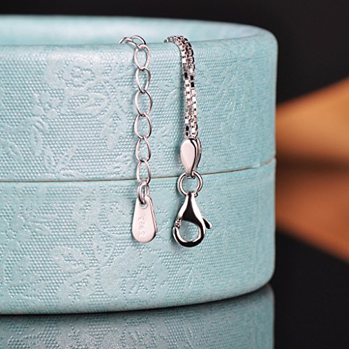 Yumilok - Pulsera de Eslabones para Mujer con Símbolo del Infinito de Plata de Ley 925 con Circonita Longitud 16,5-19 cm (Ajustable).