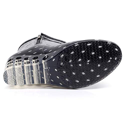 YWLINK Botas De Lluvia Mujer Hunter Zapatos CuñA Botas De Lluvia Hebilla con Cremallera Lateral Transparentes Zapatos De Goma Moda Casual Antideslizante Botas De Nieve PVC TamañO Grande(Blanco,40EU)