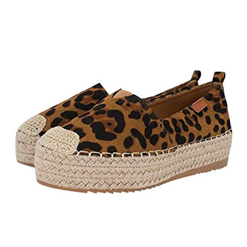 YWLINK Plataforma Hueca Para Mujer Zapatos Casuales Color SóLido Transpirable CuñA Alpargatas Antideslizante CóModo Zapatos Romanos Bohemia TamañO Grande Fiesta Deportes Al Aire Libre (38 EU, X-Caqui)