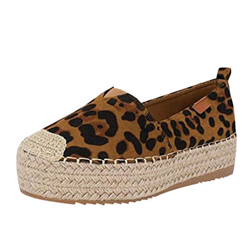 YWLINK Plataforma Hueca Para Mujer Zapatos Casuales Color SóLido Transpirable CuñA Alpargatas Antideslizante CóModo Zapatos Romanos Bohemia TamañO Grande Fiesta Deportes Al Aire Libre (38 EU, X-Caqui)