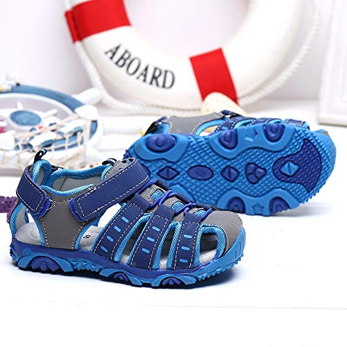 YWLINK Sandalias Deportivas NiñOs Zapatos para NiñOs Punta Cerrada Verano Playa Sandalias Zapatos,Zapatillas Antideslizante Fondo Blando Casuales(Azul,36EU)