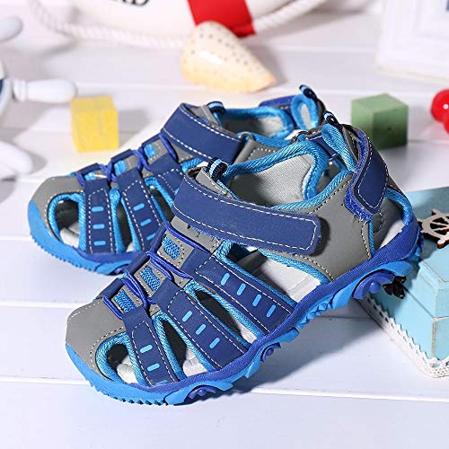 YWLINK Sandalias Deportivas NiñOs Zapatos para NiñOs Punta Cerrada Verano Playa Sandalias Zapatos,Zapatillas Antideslizante Fondo Blando Casuales(Azul,36EU)