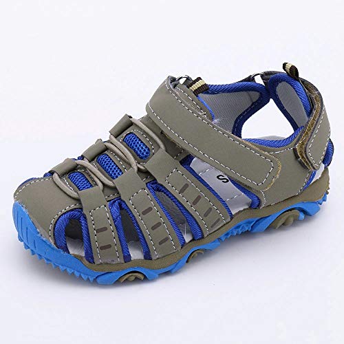 YWLINK Sandalias Deportivas NiñOs Zapatos para NiñOs Punta Cerrada Verano Playa Sandalias Zapatos,Zapatillas Antideslizante Fondo Blando Casuales(Gris,25EU)