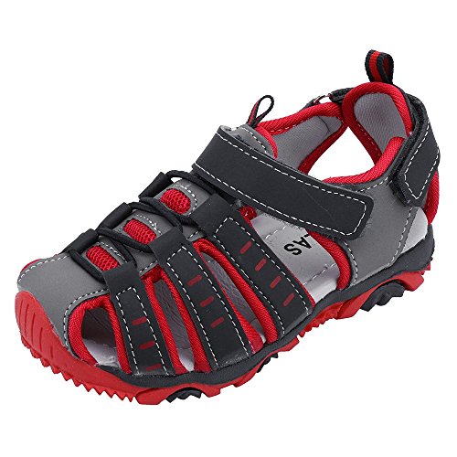 YWLINK Sandalias Deportivas NiñOs Zapatos para NiñOs Punta Cerrada Verano Playa Sandalias Zapatos,Zapatillas Antideslizante Fondo Blando Casuales(Rojo,30EU)