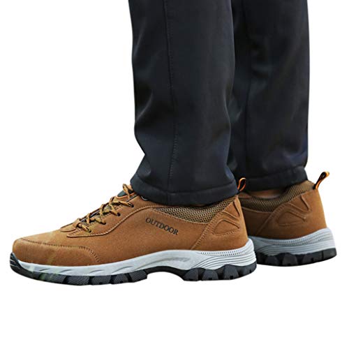 YWLINK Senderismo Zapatos Nuevos Al Aire Libre Zapatos para Caminar Moda Casual Zapatillas Antideslizante Transpirable Zapatillas Running Hombre Resistente Al Desgaste Mocasines Regalo(Marrón,46EU)