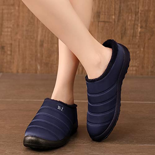 YWLINK Zapatillas Impermeables para Mujer Al Aire Libre Botas De Nieve CáLidas De Invierno Zapatillas De AlgodóN Confort Antideslizantes Zapatos De Casa Calzado Interior Y Exterior