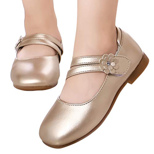 YWLINK Zapatos para NiñOs,NiñAs De Los NiñOs Flores Dulces Zapatos PequeñOs Zapatos De Princesa Zapatos Solos Zapatos Frescos Zapatos De Princesa Zapatos De Baile(Oro,36EU)