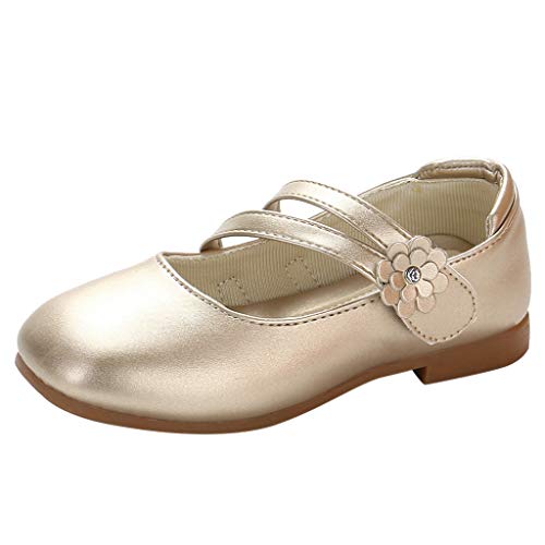 YWLINK Zapatos para NiñOs,NiñAs De Los NiñOs Flores Dulces Zapatos PequeñOs Zapatos De Princesa Zapatos Solos Zapatos Frescos Zapatos De Princesa Zapatos De Baile(Oro,36EU)