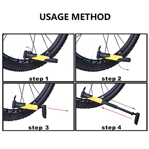 YYLSHCYHLI Inflador Mini Bomba De Aire De Plástico De Alta Resistencia Portátil para Bicicleta Bicicleta Accesorios Súper Ligeros Bomba De Ciclismo De Bicicleta De Carretera MTB Amarillo