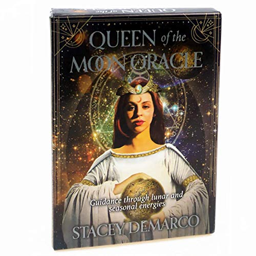 YZHM 44 Sheets Queen of The Moon Oracle Tarjetas: Juego de Mesa Divination Game Apps Card Fun Tarjetas de Juego para la Fiesta