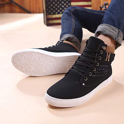 Zapatilla alta Hombre Invierno Otoño Zapatos Planos Al aire libre Zapatillas deportivas Botines con Cordones Botas Casual de Hombre Deportes Botas de Seguridad