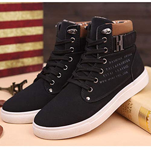 Zapatilla alta Hombre Invierno Otoño Zapatos Planos Al aire libre Zapatillas deportivas Botines con Cordones Botas Casual de Hombre Deportes Botas de Seguridad