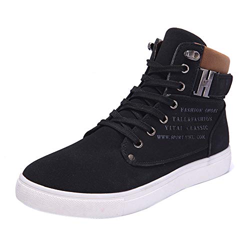 Zapatilla alta Hombre Invierno Otoño Zapatos Planos Al aire libre Zapatillas deportivas Botines con Cordones Botas Casual de Hombre Deportes Botas de Seguridad