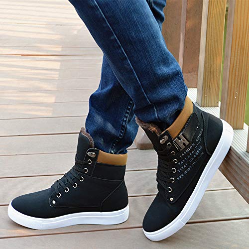 Zapatilla alta Hombre Invierno Otoño Zapatos Planos Al aire libre Zapatillas deportivas Botines con Cordones Botas Casual de Hombre Deportes Botas de Seguridad