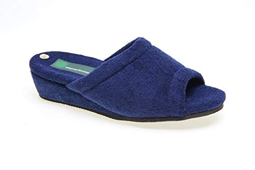 Zapatilla Anatómica con cuña Forrada de Toalla Hecha EN ESPAÑA (Marino, Numeric_35)