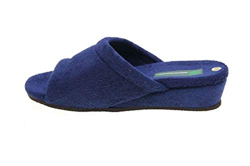 Zapatilla Anatómica con cuña Forrada de Toalla Hecha EN ESPAÑA (Marino, Numeric_35)