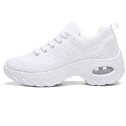 Zapatilla de Deporte Mujer Zapatos para Mujer Cuña Cómodos Mocasines Plataforma Zapatillas Sneaker Calzado Deportivo de Exterio Gris Negro