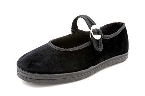 Zapatilla de Terciopelo Negro para Bailes regionales (36)