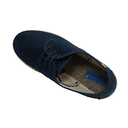 Zapatilla Hombre Cordones Plantilla cáñamo Esparto Alberola en Azul Marino Talla 40