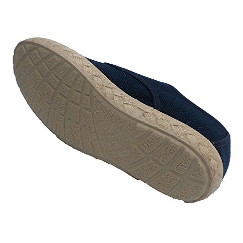Zapatilla Hombre Cordones Plantilla cáñamo Esparto Alberola en Azul Marino Talla 40