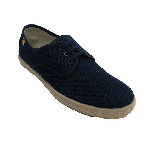 Zapatilla Hombre Cordones Plantilla cáñamo Esparto Alberola en Azul Marino Talla 40
