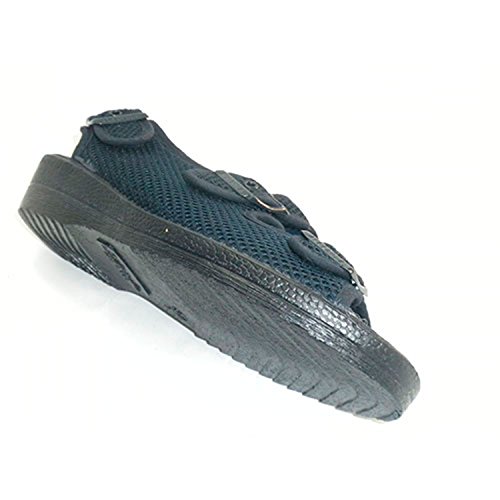 Zapatilla Mujer Muy Ancha con Hebillas en el Empeine y en el talón Alberola en Azul Marino Talla 41