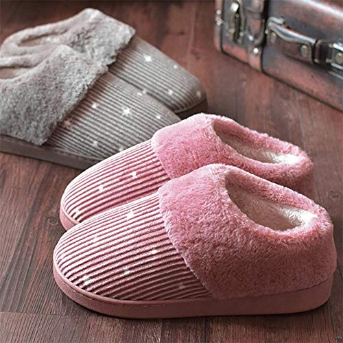 Zapatillas Casa Hombre Mujer Zapatillas De Felpa Cortas De Algodón para Mujer, Zapatos Cálidos De Invierno para Mujer, Calzado para El Hogar Antideslizante para Mujer, Zapatos Planos A La Moda, Z