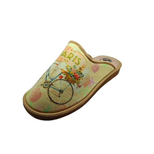 Zapatillas Casa Mujer Producto España Pantuflas Felpa Suela Cuña Babuchas Mujer Slippers Zapatillas de Estar por Casa Diario (Numeric_39)