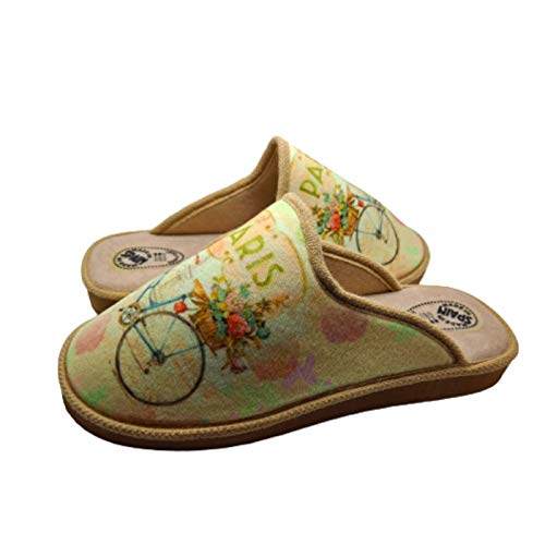 Zapatillas Casa Mujer Producto España Pantuflas Felpa Suela Cuña Babuchas Mujer Slippers Zapatillas de Estar por Casa Diario (Numeric_39)