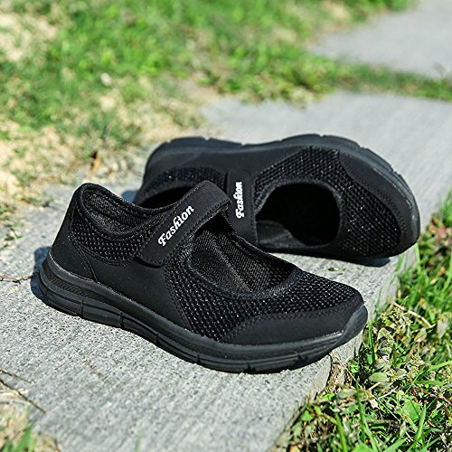 Zapatillas Casual De Mujer Baratas Deportivas Zapatos Malla Running Fitness Sneakers Respirable Mocasines Sandalias Antideslizantes Plataforma Rebajas Deporte Exterior Calzado Harpily (40, Negro)