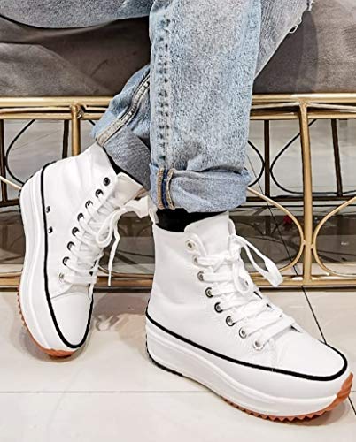 Zapatillas con Plataforma, Zapatillas de Lona Mujer, Zapatillas de Moda (39 EU, Numeric_39)