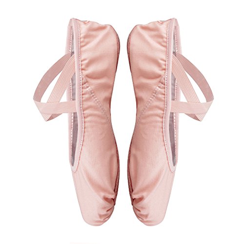 Zapatillas de Ballet Canvas Dance Zapatos Split Único Rosa 27