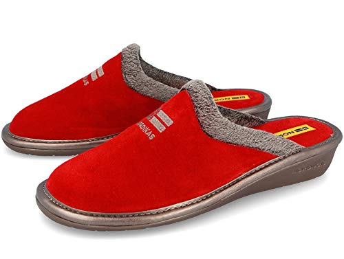Zapatillas de casa en ante rojo (38)