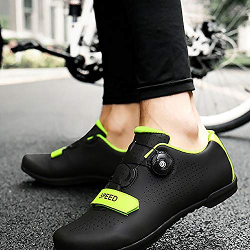 Zapatillas De Ciclismo MTB con Suela de Carbono de y Cierre Rotativo de Alta Precisión para Una Sujeción para Ciclismo Carrera Escalada Zapatos Al Aire Libre Transpirable,Negro,47