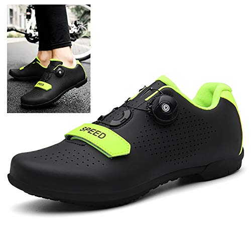 Zapatillas De Ciclismo MTB con Suela de Carbono de y Cierre Rotativo de Alta Precisión para Una Sujeción para Ciclismo Carrera Escalada Zapatos Al Aire Libre Transpirable,Negro,47