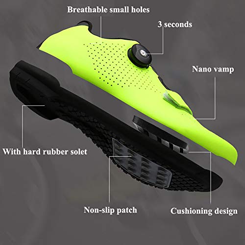 Zapatillas De Ciclismo MTB con Suela de Carbono de y Cierre Rotativo de Alta Precisión para Una Sujeción para Ciclismo Carrera Escalada Zapatos Al Aire Libre Transpirable,Negro,47