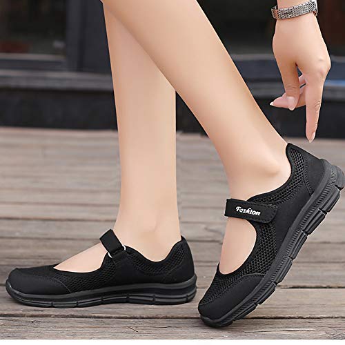 Zapatillas de deporte de moda de las mujeres Zapatos casuales Zapatillas de deporte de primavera y verano Zapatos para caminar al aire libre Malla para mujer Transpirable Zapatillas de deporte ligeras