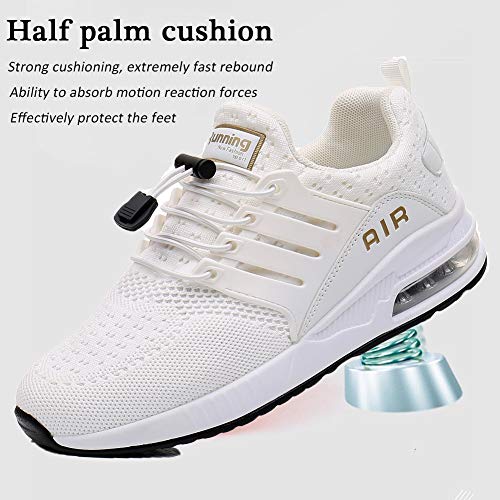 Zapatillas de Deporte Hombre Mujer Ligero Zapatos para Correr Respirable Running Bambas Calzado Deportivo Andar Crossfit Sneakers Gimnasio Casuales Fitness Outdoor Antideslizante White39