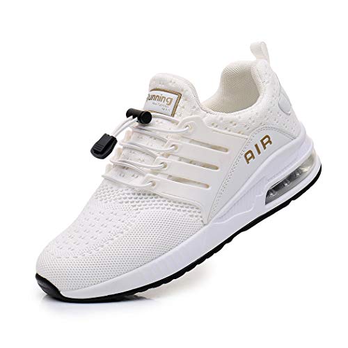 Zapatillas de Deporte Hombre Mujer Ligero Zapatos para Correr Respirable Running Bambas Calzado Deportivo Andar Crossfit Sneakers Gimnasio Casuales Fitness Outdoor Antideslizante White39