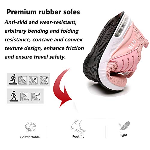 Zapatillas de Deporte Hombre Mujer Ligero Zapatos para Correr Respirable Running Bambas Calzado Deportivo Andar Crossfit Sneakers Gimnasio Casuales Fitness Outdoor Antideslizante Pink37