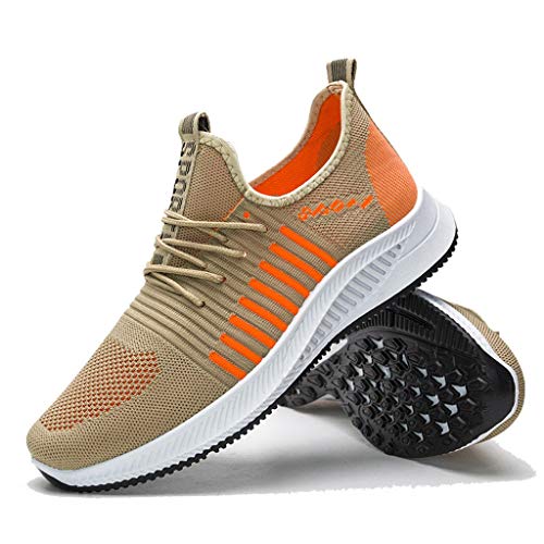 Zapatillas de Deporte Mujer Hombre Running Zapatos para Correr Gimnasio Sneakers Deportivas Padel Transpirables Casual Montaña Naranja Rojo Blanco 36-44EU 0204