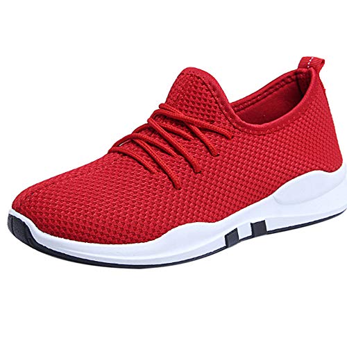 Zapatillas de Deporte Mujeres，BBestseller Mujer Calzado Deportivo Casual Respirable Zapatos de Espuma Liviano Fitness Deportivo Entrenadores para Mujere (39 EU, Rojo)
