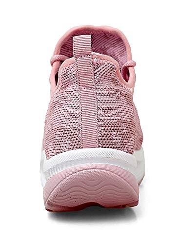 Zapatillas De Deporte para Mujer,Zapatos Cuña Malla Sneaker Plataforma Calzado Deportivo de Exterio,Rosa EU 38
