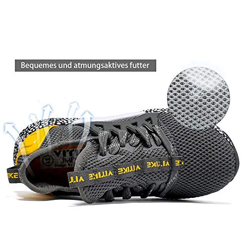 Zapatillas de deporte para niños, zapatillas para niños, zapatillas de deporte, informales, transpirables, ligeras, unisex, para niños, color Gris, talla 34 EU