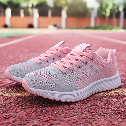 Zapatillas de Deporte Respirable para Correr Deportes Zapatos Running Cojines de Aire Calzado Mecedora Net para Estudiante Volar Zapatos Deportivas de Mujer Gimnasia Ligero Sneakers Atletismo riou